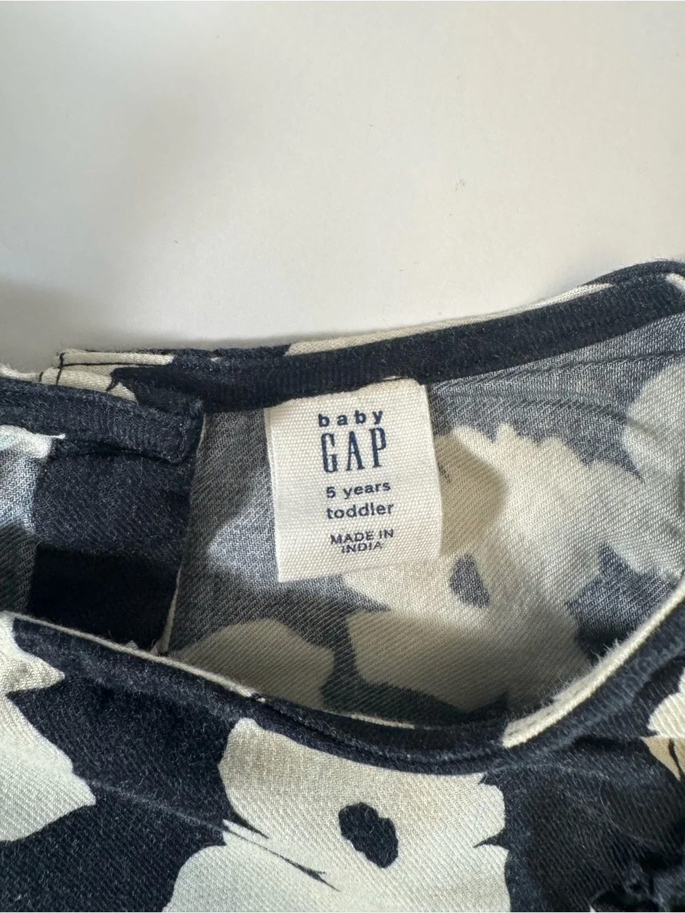 GAP Black Dress with Cream Floral Print